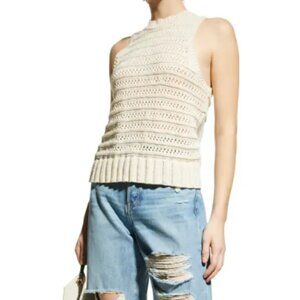 Veronica Beard Sade Mixed Media Ivory Tank -- Small